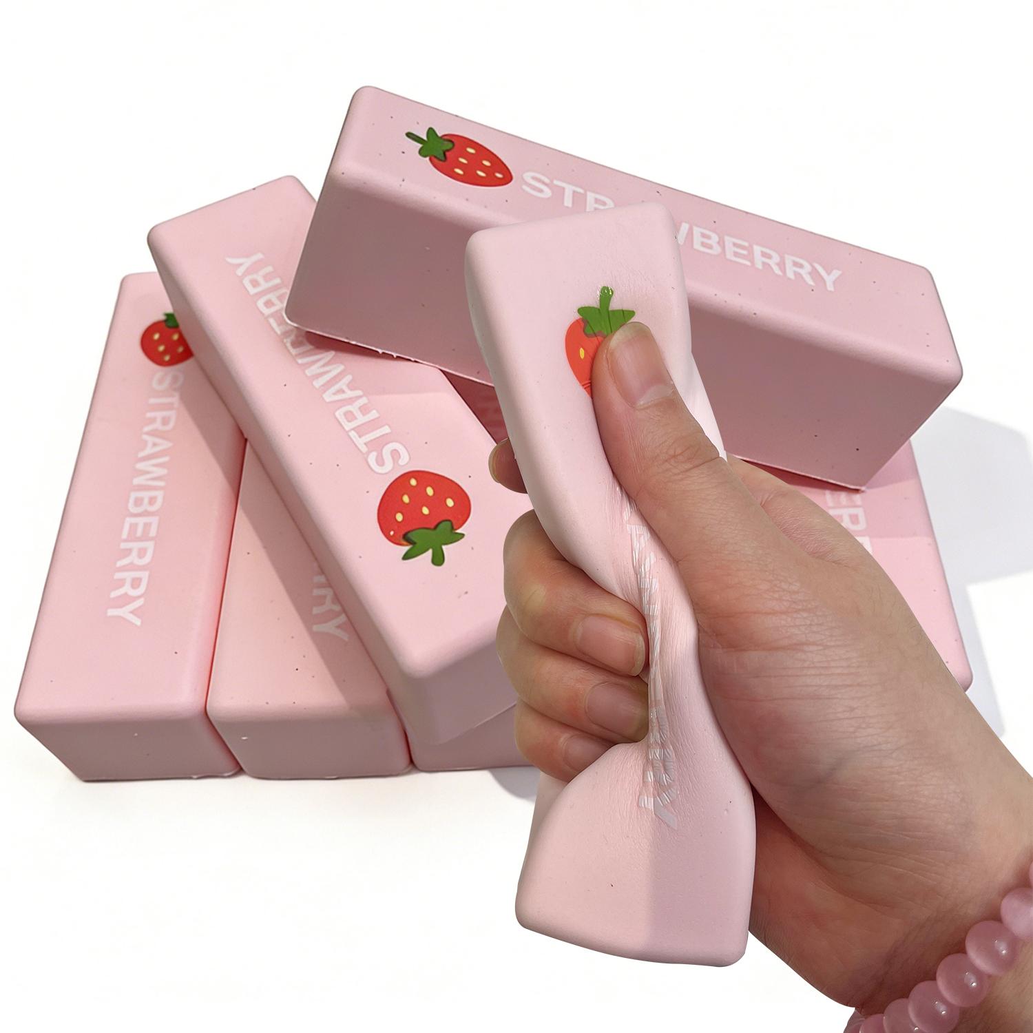 1Pc Squeeze Butter Squishy Toy, PU Material Butter Stick Decompression Squeeze Slow Rising Squeeze Food Fidget Toy for Office School Stress Relief Fidgeting (Light Yellow)