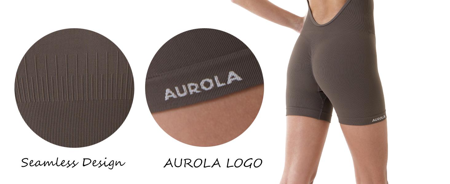 AUROLA Strapy Romper for Women Workout Yoga Gym Seamless One Piece Jumpsuit Tummy Control Padded Sports One Piece Bodysuits