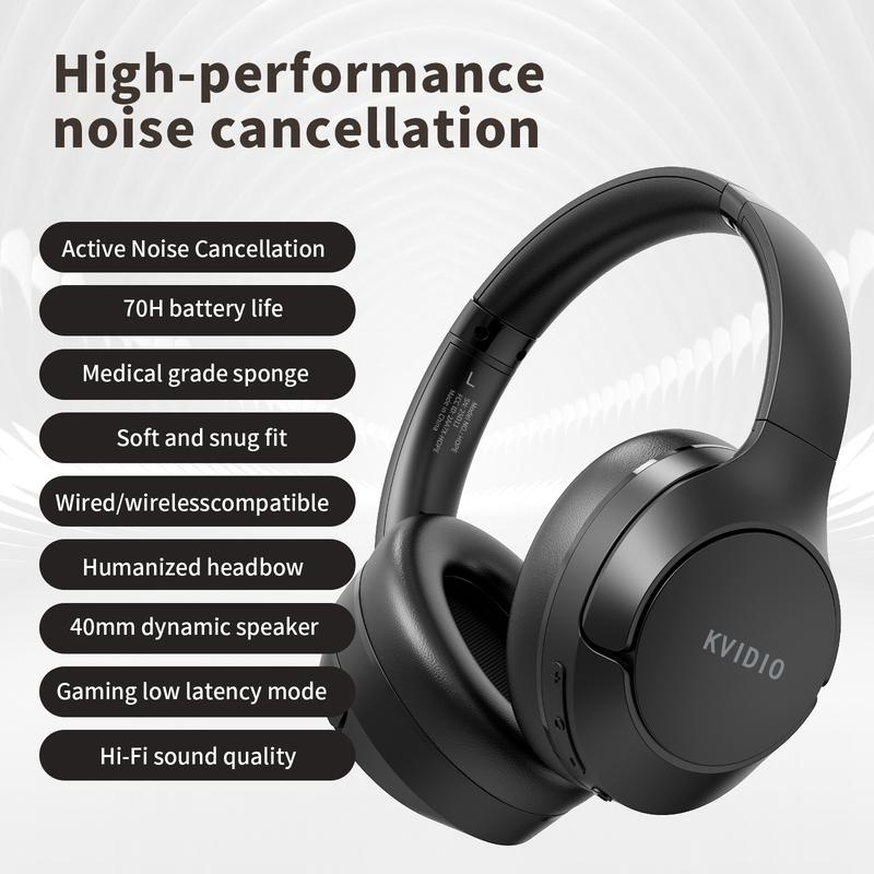【Live】Wireless Bluetooth Headphones, Over-Ear, Active Noise Cancelling, Hi-Res Audio, 70 Hours Battery Life, Foldable Design, Lightweight and Portable, with Microphone for iOS/PC/Android, Ideal for Home Office, Business Trips #TikTokShopHolidayHaul