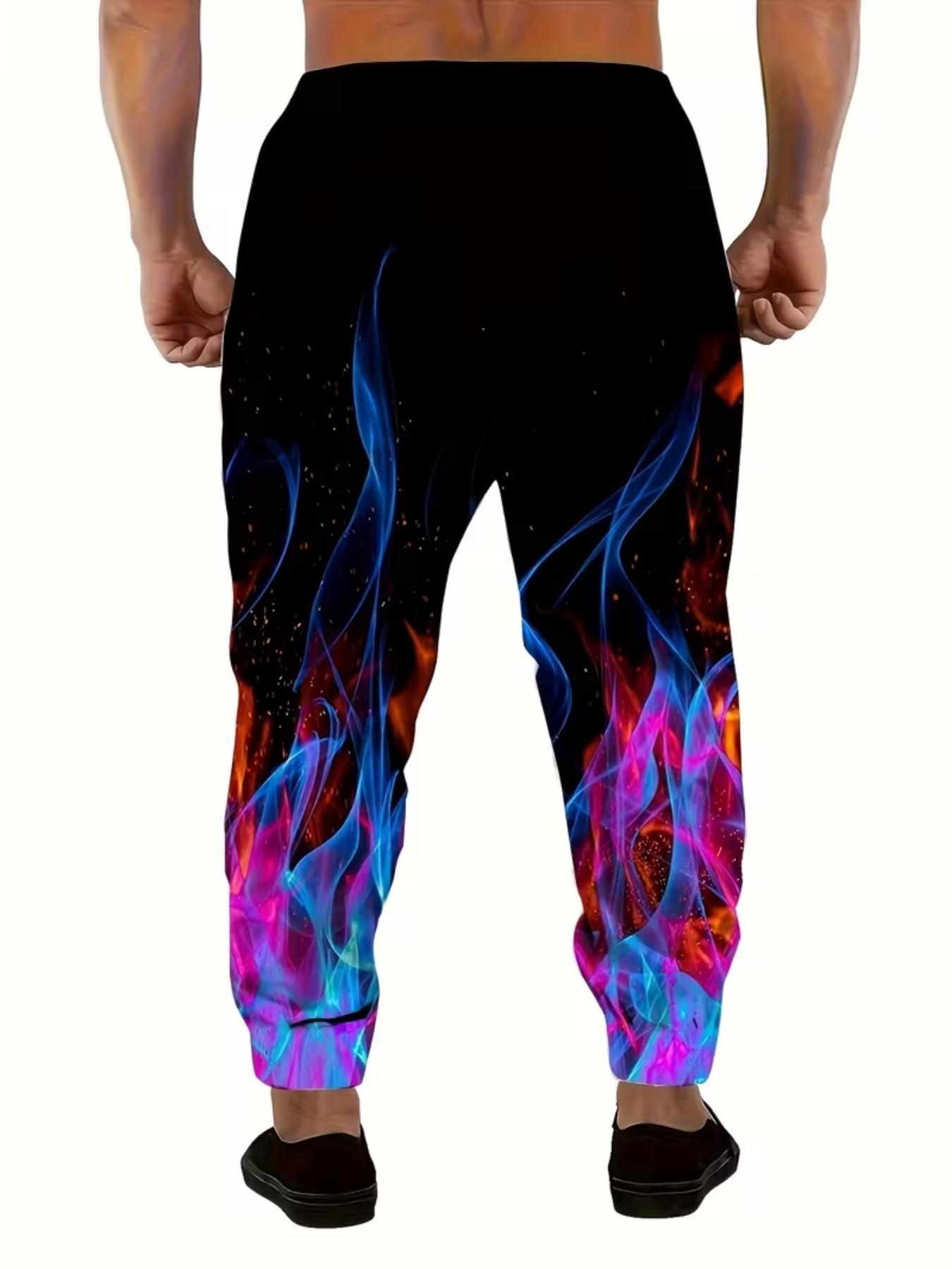 Men's 3D Cartoon Print Jogger Pants, Drawstring Waist and Pockets, Casual Comfortable Polyester Sportswear, All Seasons Fitted Pants