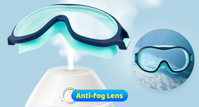 Aegend 2 Pack Swim goggles for Kids, Big Frame Anti-Fog Anti-UV Wide Vision Clear vision Waterproof, No leak large frame Swimming goggles for Boys Girls