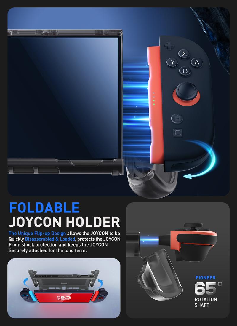 Mumba Clear Case for Nintendo Switch 2 2025, Crystal Protective Clear Cover with Quick-Release Joy-Con Design and TPU Grip Compatible with New Nintendo Switch 2 7.9 Inch Console Portable Gaming Products SSwitch 2 Protection