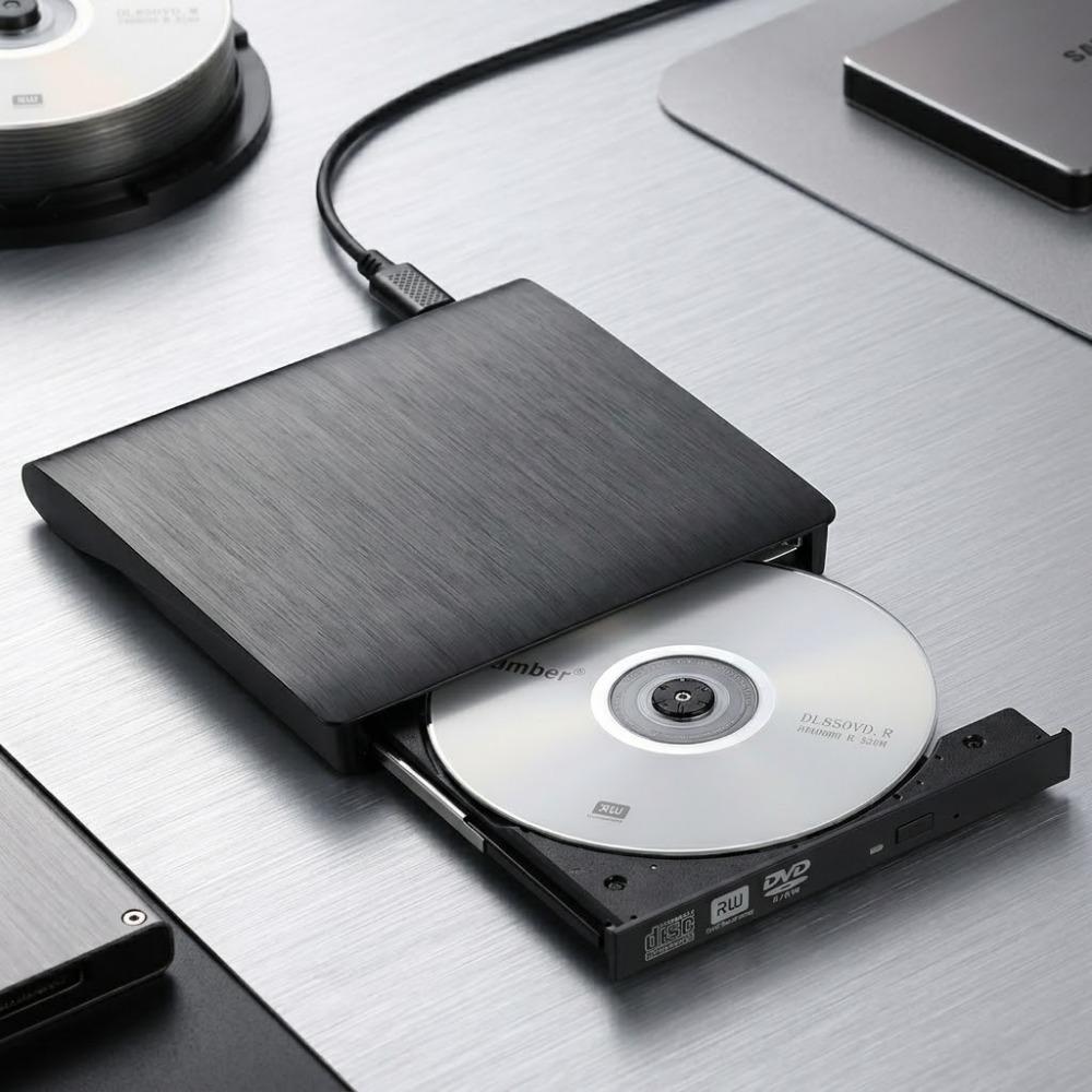 USB 3.0 Ultra-Thin External CD/DvD Burner Drive for Laptop & PC, Portable DVd-ROM Rewriter with High-Speed Data Transfer, Plug & Play, No Driver Needed, Compatible with Windows & Mac.