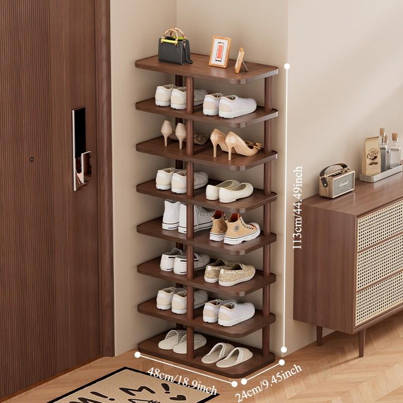 Multi-Layer Shoe Rack for Small Spaces, Easy Assembly Storage Organizer, Fits Narrow Areas Like Hallways & Bedrooms, Holds Up to Two Pairs Per Shelf