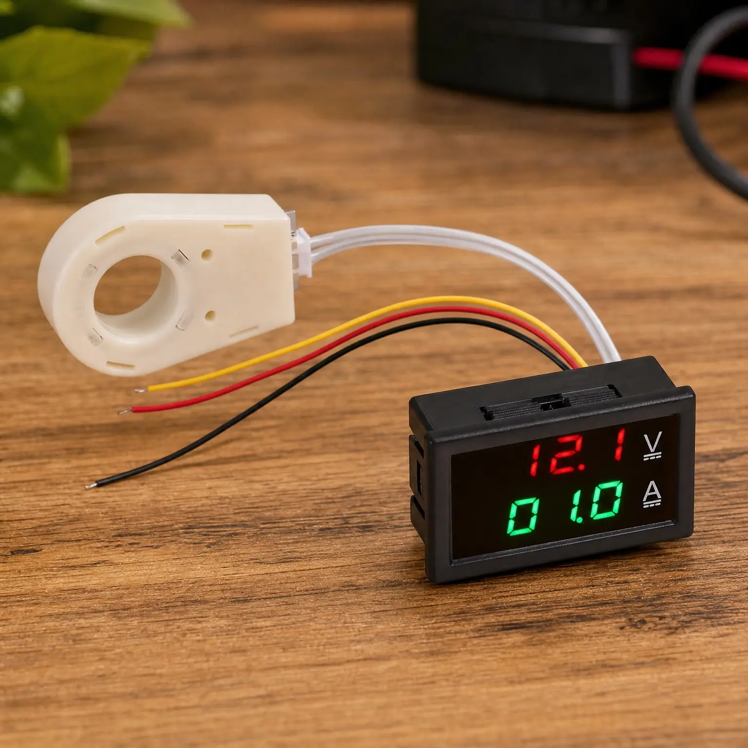 DC 5-100V 100A Volt Amp Meter with Hall Effect Current Sensor, Dual Display Bright LED, No Shunt Required – Ideal for Battery, RV & Solar Applications