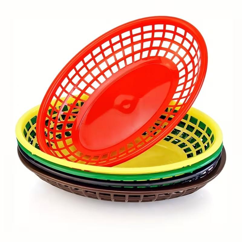 12/24/36pcs Plastic Food Serving Trays, Fast Food Basket, Restaurant Basket, Kitchen Supplies, Hamburger Fried Chips Tray, Serveware Accessories