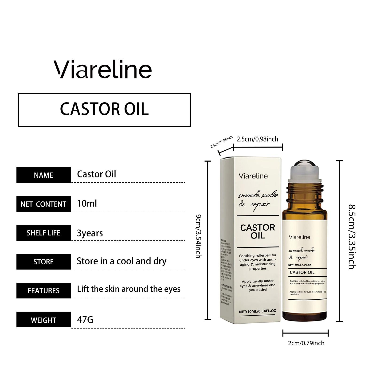Castor Oil Eye Serum Anti-Wrinkle Remove Dark Circles Eye Bags Anti-Puffiness Lift Firm Ball Massage Moisturize Nourish Eye Care
