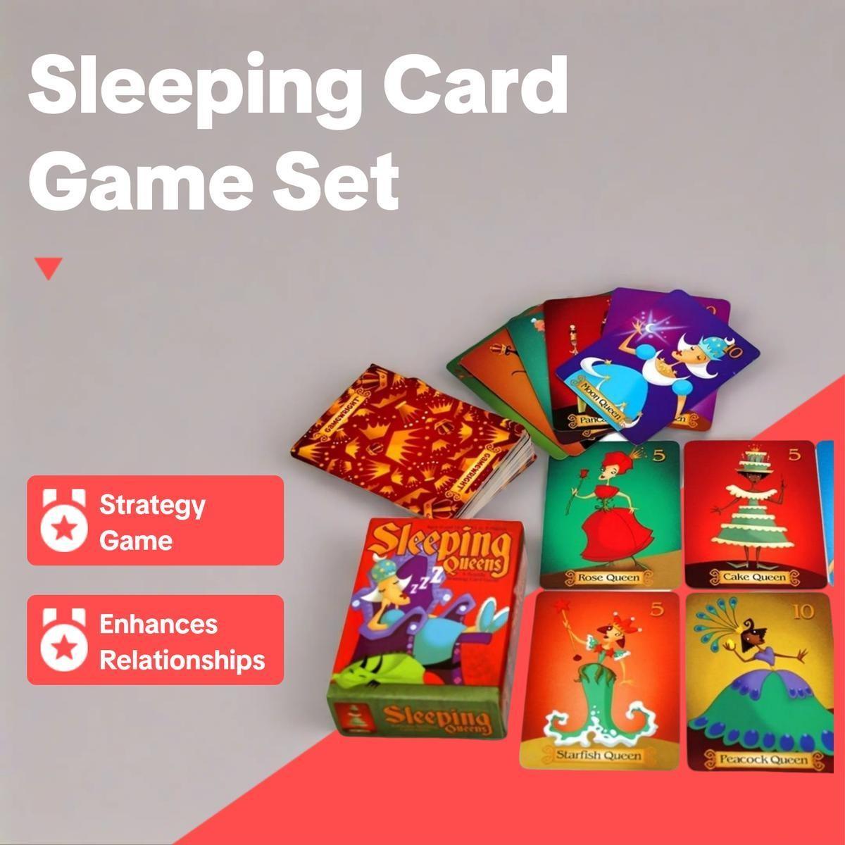 Sleeping Queen Tabletop Game, Math Thinking Training Cards, Family Interactive Card Game, Classic Educational Board Game for Kids Aged 8+