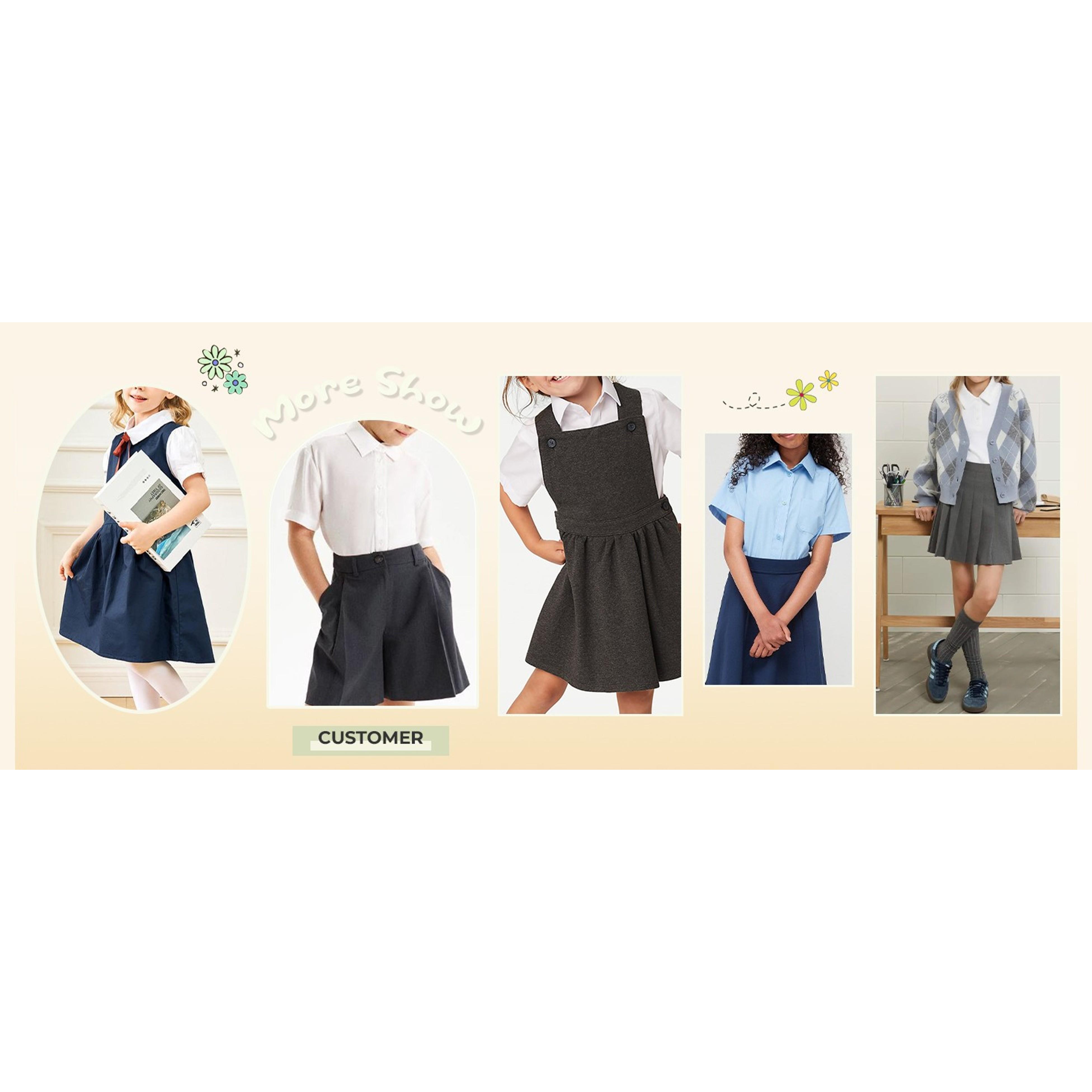 Girls Button Down Short Sleeve Dress Shirts for 5-14 Years(Gift)