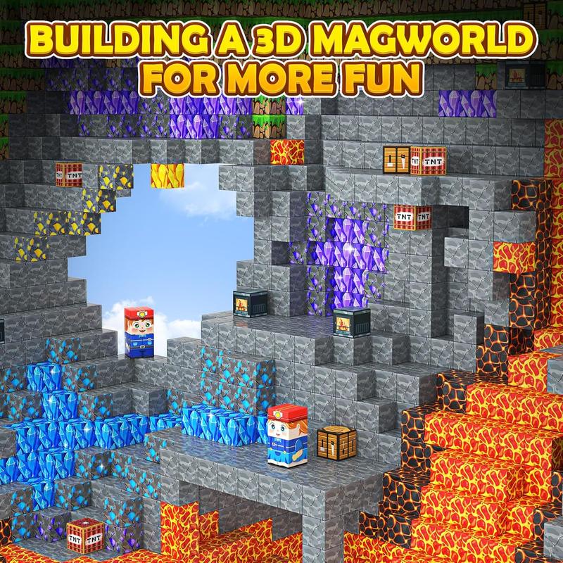 100PCS-Magnetic Building Blocks with Storage Bag STEM Montessori Toys Gift Build Mine Magnet World Classroom Must Haves