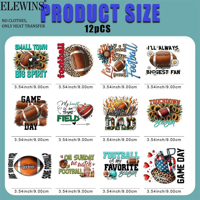 12 Pieces Gold Foil DTF Transfer Heat Press Transfers for T Shirts Hoodies Jeans Backpacks Pillows Washable Plastic Heat Transfer Vinyl for Men Women