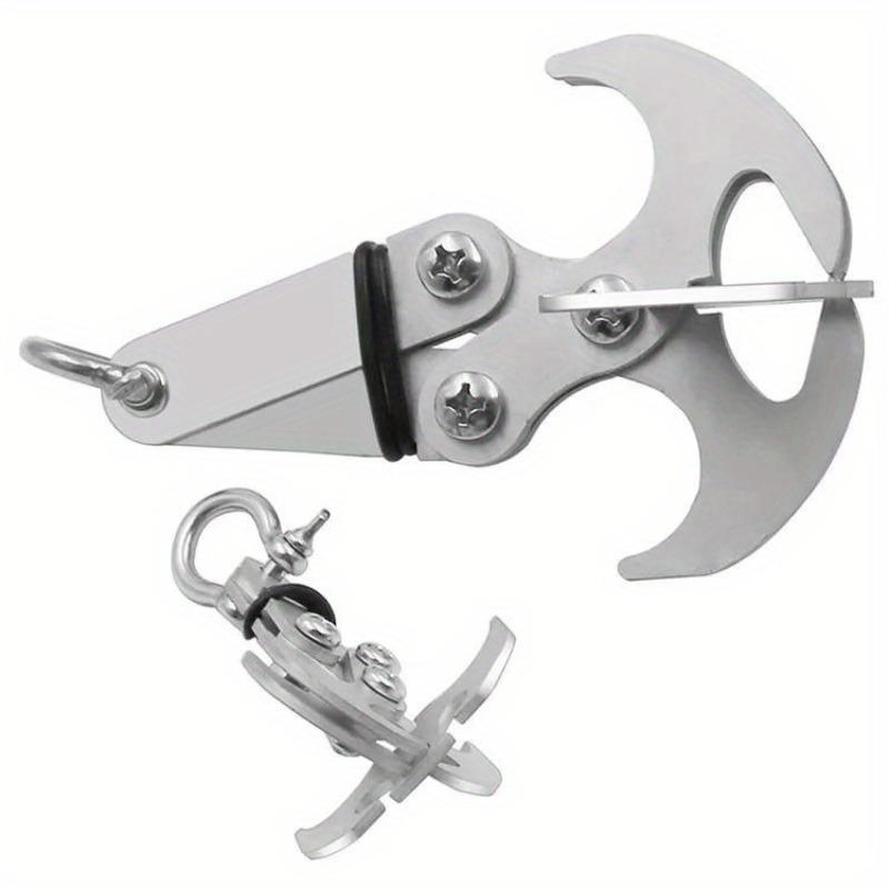Stainless Steel Survival Folding Grappling Hook Multifunctional Outdoor Climbing Claw Carabiner Travel Rescue Tool Climbing Tool Emergency Tool