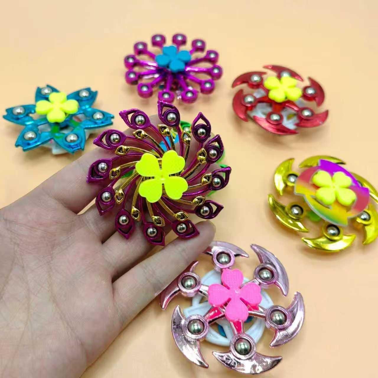 Double Layer Colorful Electroplated Steel Bearing Fidget Spinner, Adult and Child Finger Twister Toy, Fun Handheld Game