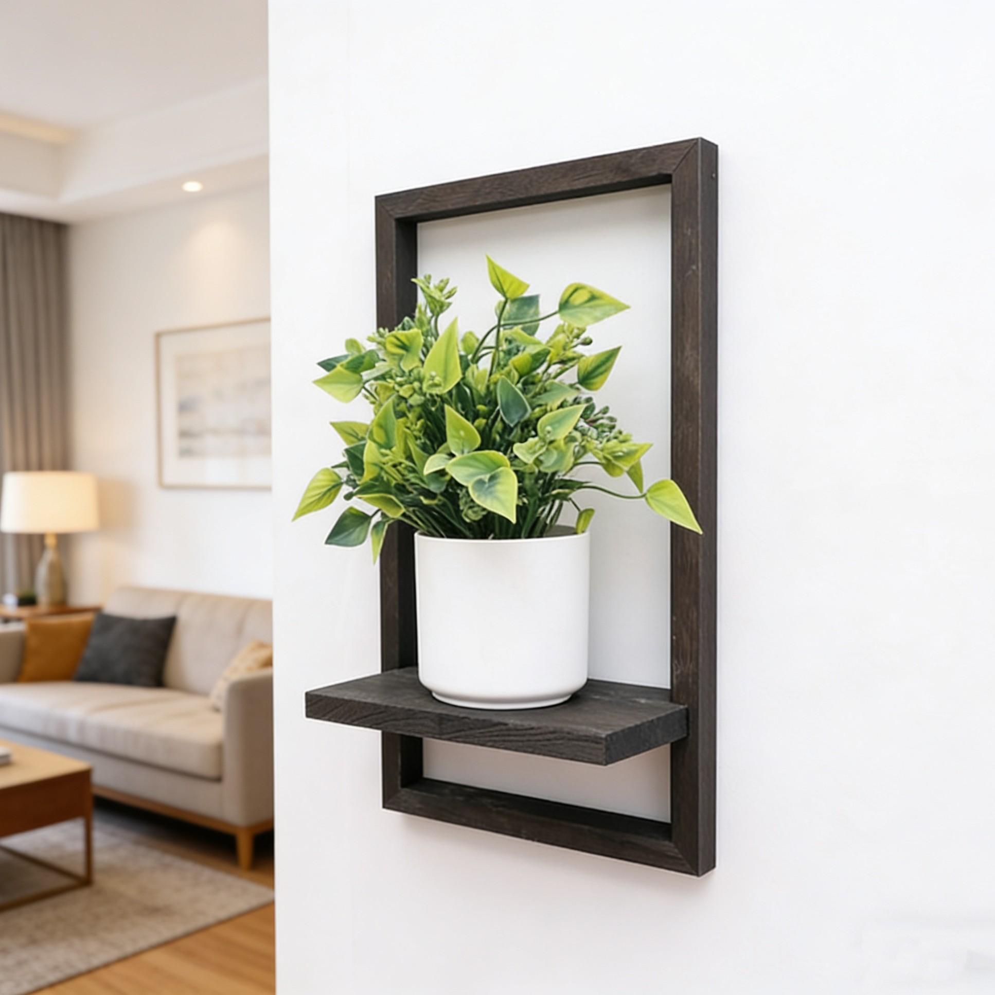 Wall-Mounted Plant Rack, Space-Saving Wood Indoor Plant Shelf, Home Decor, Succulent Display, Herb Showcase, Floating Shelves