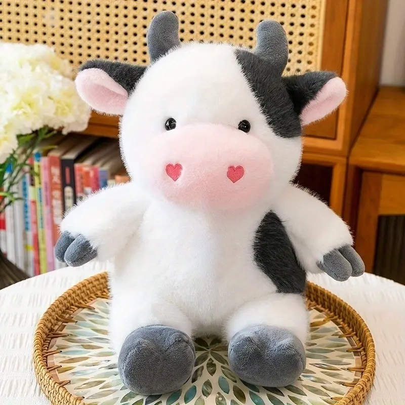 Kawaii Cow Plush Toy, 23cm/9.05in Soft Cuddly Stuffed Animal, Perfect for Kids & Adults, Ideal Gift for Holidays & Special Occasions
