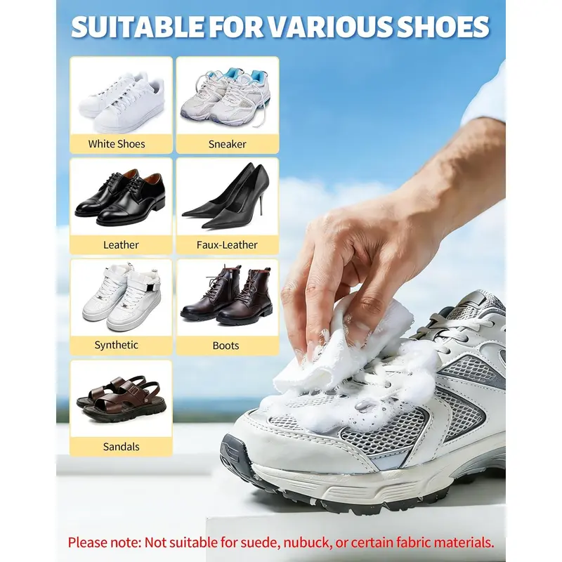 Shoe Cleaner, Sneaker Cleaner Kit with Brush and Towel, Deep Clean Shoe Cleaning Kit for White Shoes