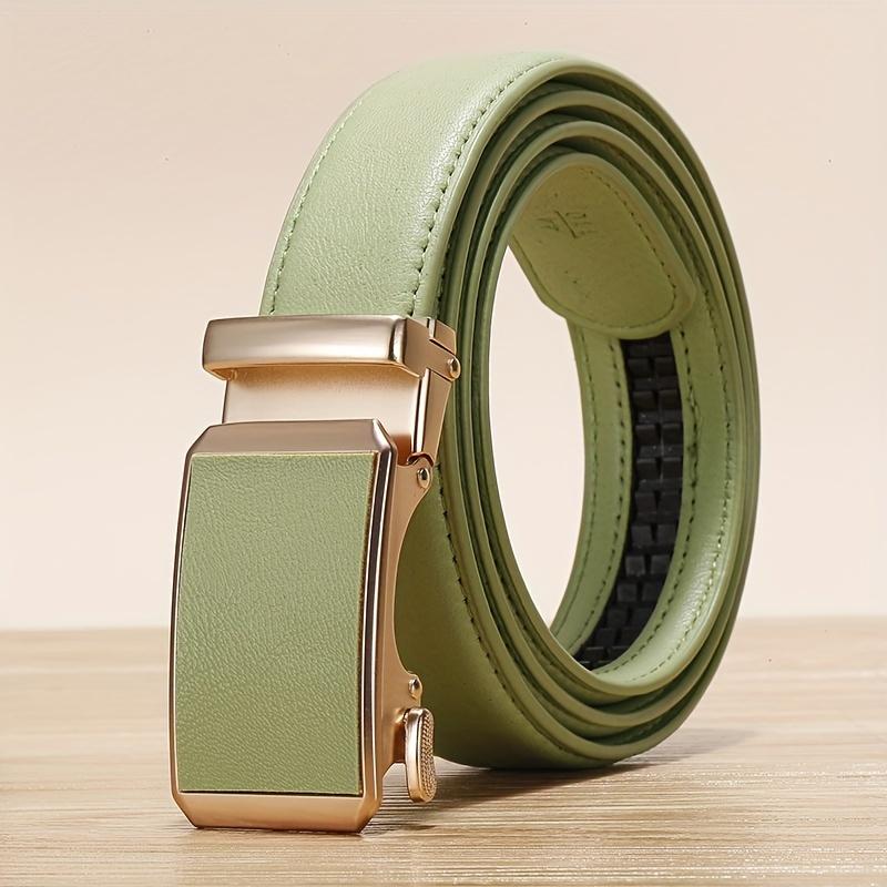 Golden Automatic Buckle Belt Men and Women Universal Fashion Casual Belts Red Blue Green Black White Cinturon Female Waistband