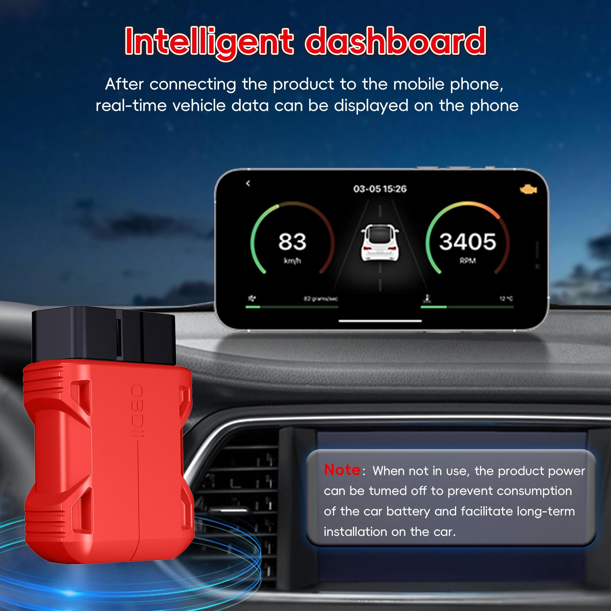 Wireless Obd2 Scanner, Bluetooth-compatible Dual-Direction Full System Diagnostic Tool, Compatible with iOS and Android, Car Code Reader