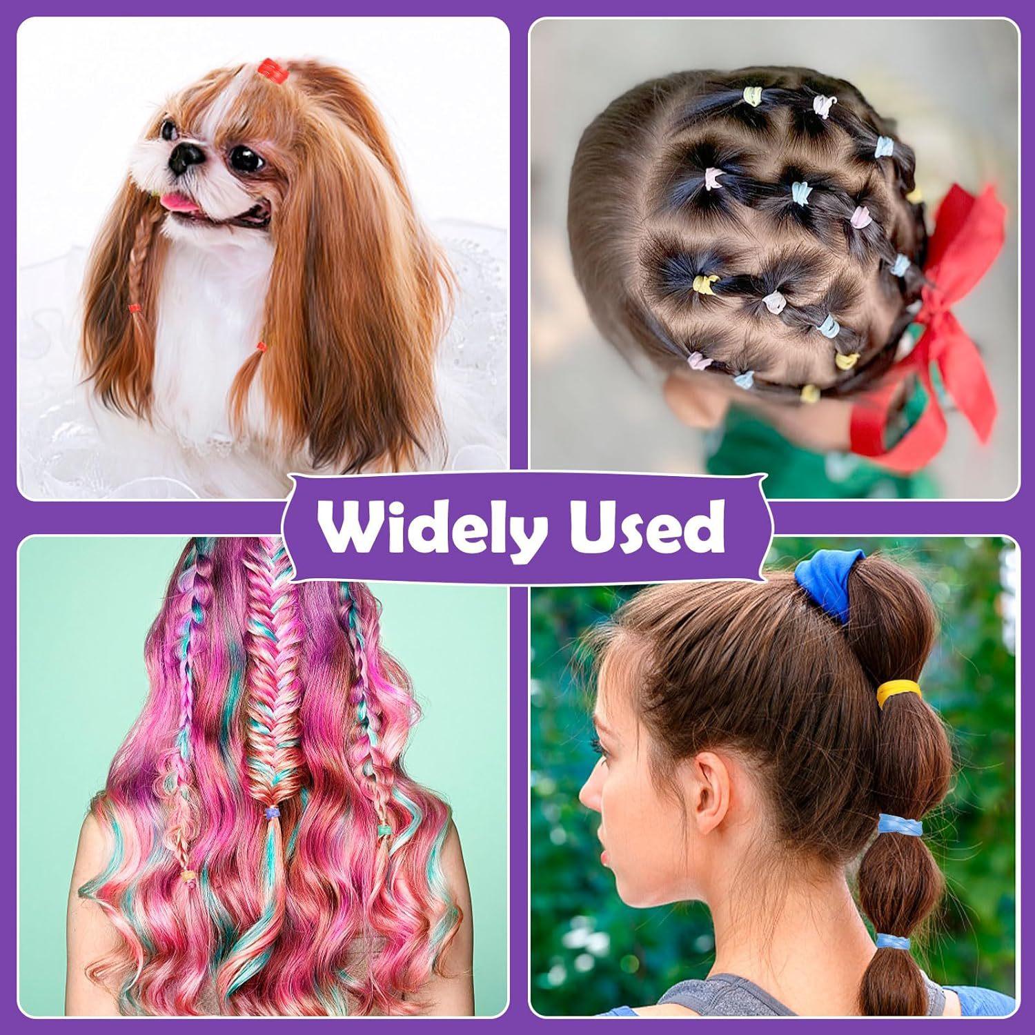 32-24 Color Mini Hair Bands and Hair Ties for Girls, Hair Accessories, Rubber Bands, Hair Styling Comb, Braiding Tool Set