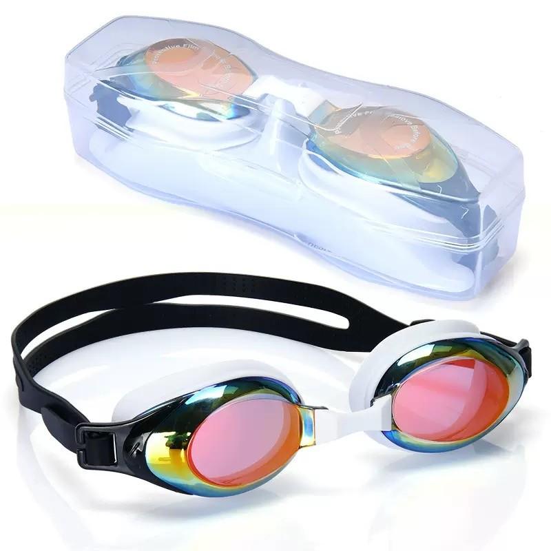 Adult Swimming Goggles, Electroplated High Definition Waterproof Anti-Fog Swim Glasses, Outdoor Swimming Sports Kayaking Diving Eyewear
