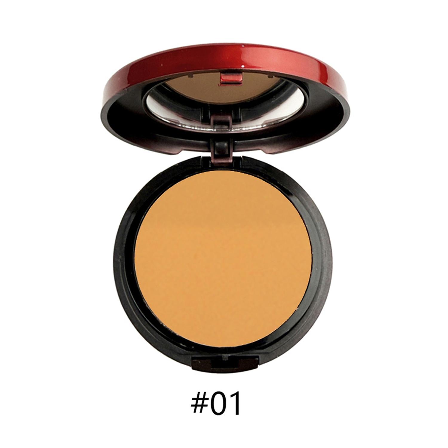 Single Layer Compact with Sponge Applicator, Concealer Contouring All-In-One Step, Natural Long-Lasting Finishing Powder, Face Pressed Powder