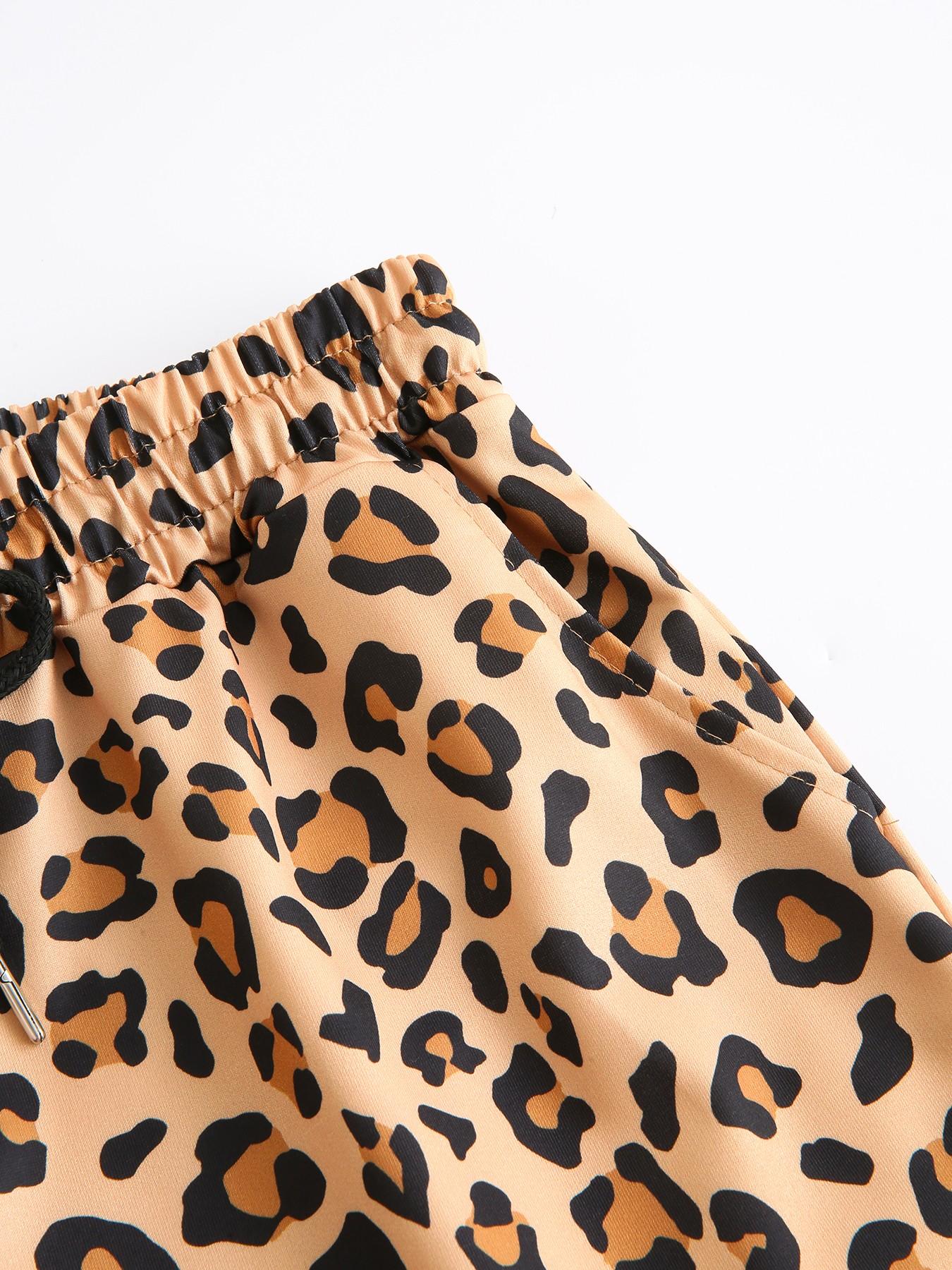 3-Pack Women's Summer Casual, Fashion, Elastic Waistband Shorts: Leopard Print + Solid Color – Comfortable, Loose Fit. Soft fabric, slant pockets, letter tag design. Suitable for daily light exercise, going out, home wear