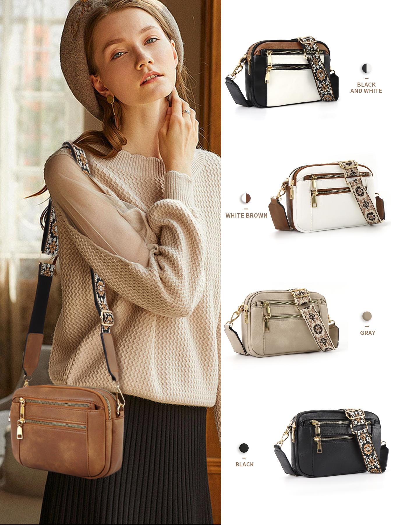 Bohemian Crossbody Purse for Women, Casual Trendy Bag, Small Crossbody Bags Trendy Vegan PU Leather with Adjustable Shoulder Strap, Women's Shoulder Bag, Handbag, Vintage Design, Lightweight & Spacious, Perfect for Daily Use