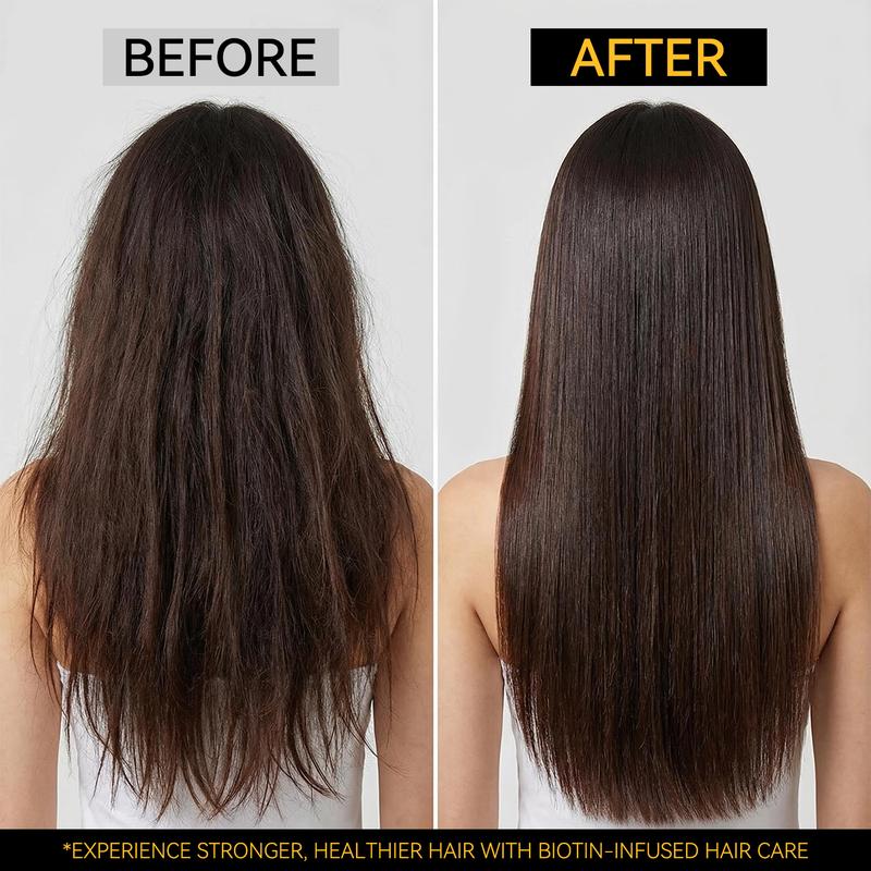 200ml+200ml Biotin Shampoo & Conditioner Set with Keratin - DHT Blockers & Caffeine Formula - Advanced Growth Boosting & Thickness Enhancement - Sulfate Paraben Free Hair Care