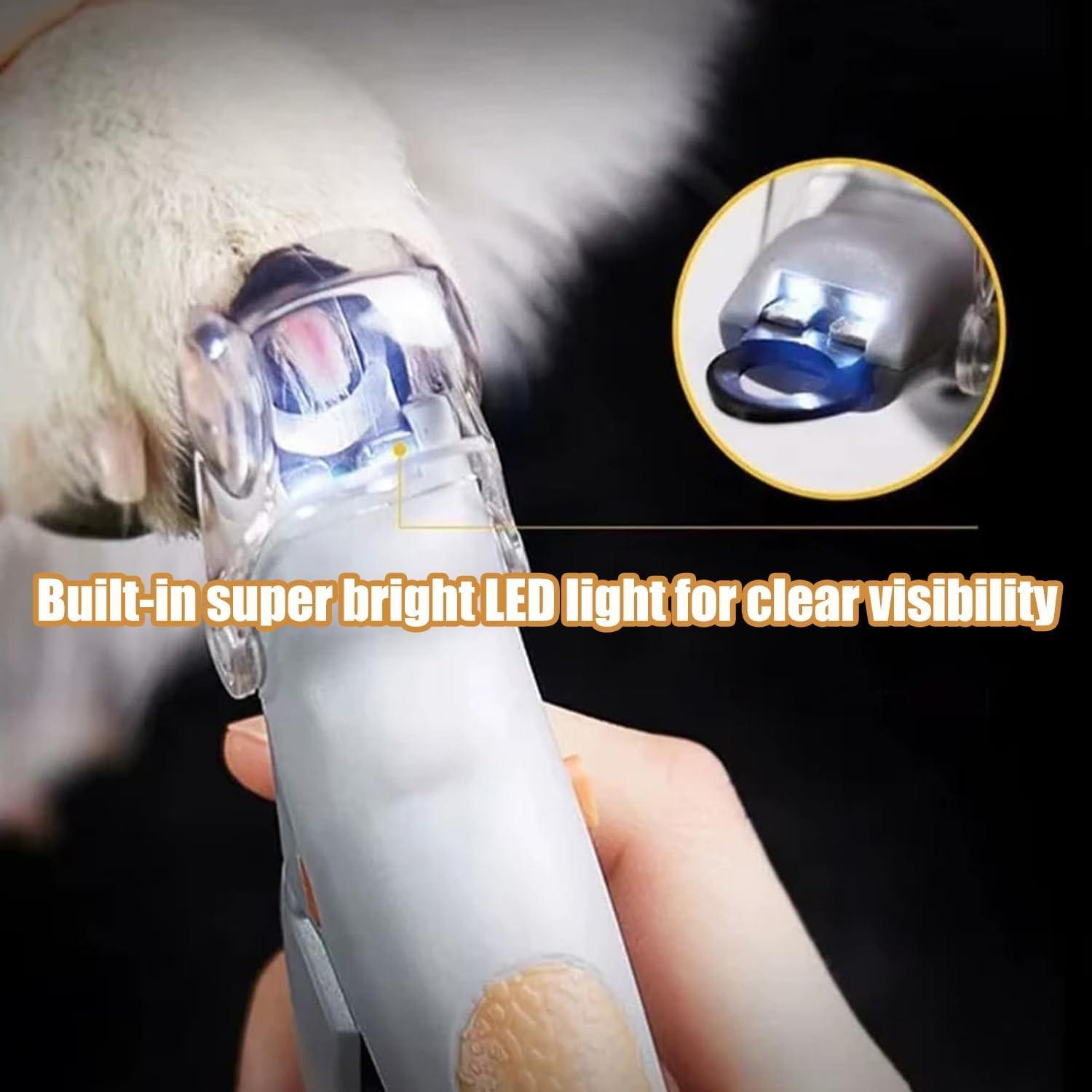 Pet Nail Trimmer with LED Function, Magnifying Glass Pet Nail Clipper, Illuminated Precision Fast Trim, Suitable for Home Outdoor Use