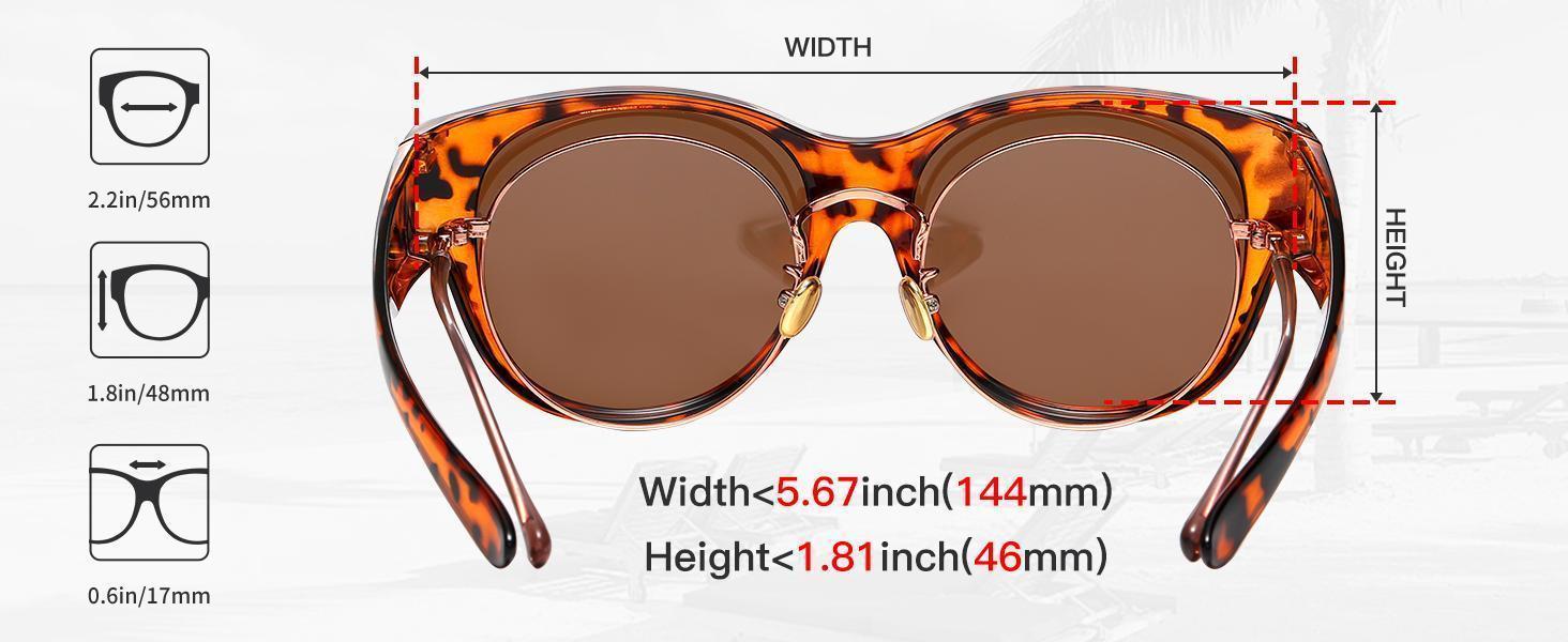 Unisex Oversized Polarized Eyewear 4-Pack, Large Frame Fit-Over Fashion Shades, UV400 Lightweight Anti-Glare for Outdoor Sports, Driving, Classic Design, Polarized Lenses