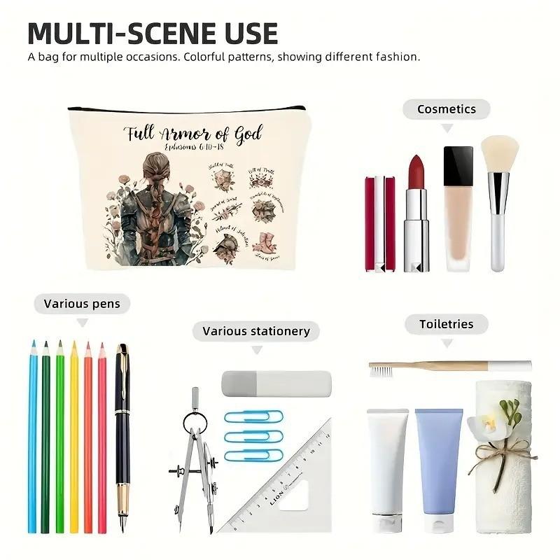 Canvas Pen Bag for Students, Cartoon DIY Zipper Pouch, Cosmetics Travel Bag, Wallet Pen Case, Stationery Organizer, Mother's Day Gift, Multi-Functional Bag