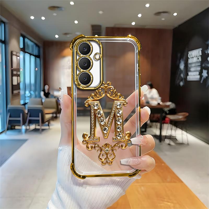 Suitable for [Galaxy S25 Fe] high-end phone case🥰，Features a premium-look printed design—not actual 3D diamond studs，Choose from any of the 26 letters. YM99