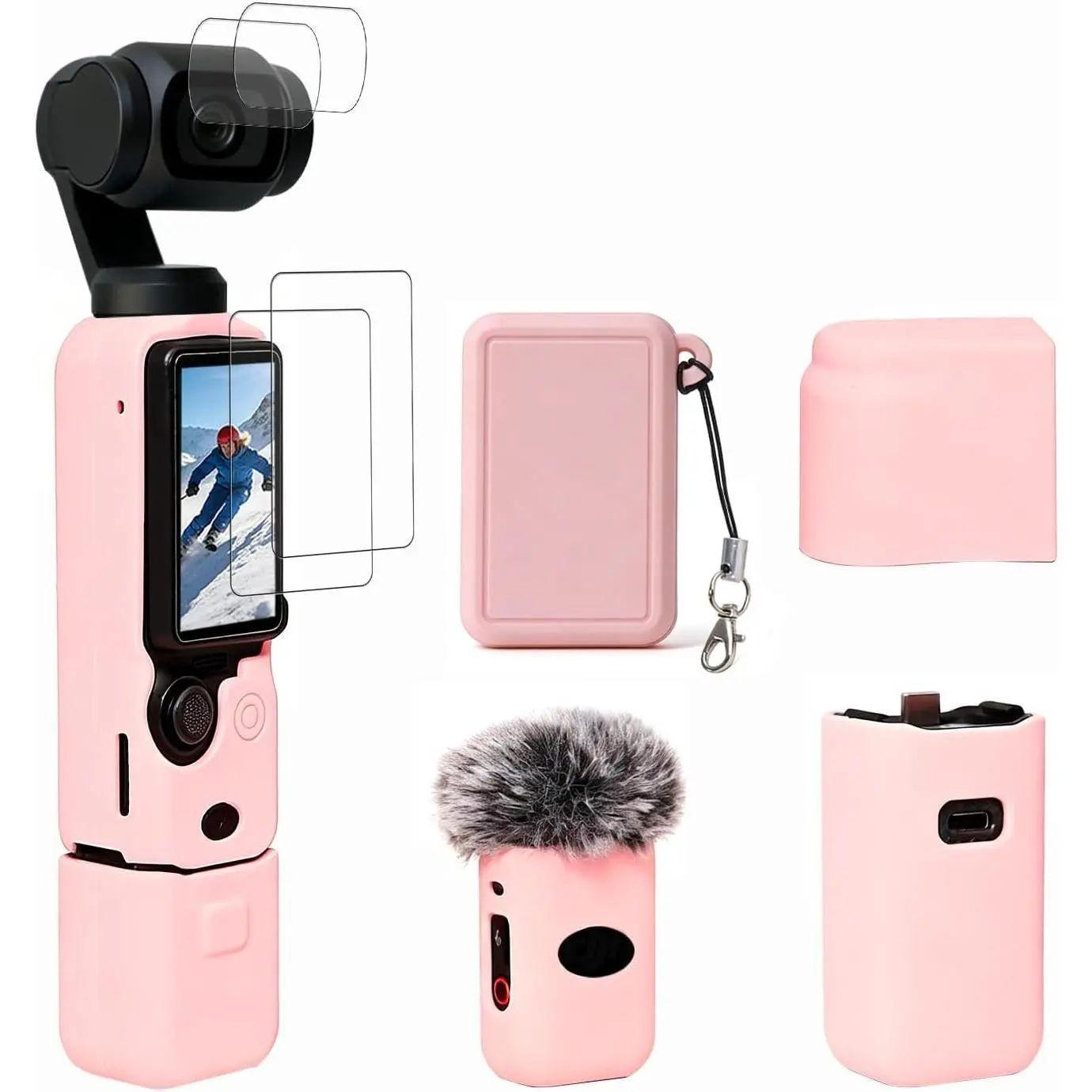 Case for Pocket 3/xtra Muse Camera, Soft Protective Case, Anti-Scratch, Slim Fit, Mic Cover, Screen Protector