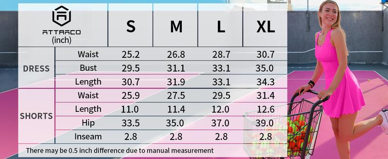 ATTRACO Women Tennis Dress with Shorts Workout Golf Skirts with Pockets Athletic Dresses