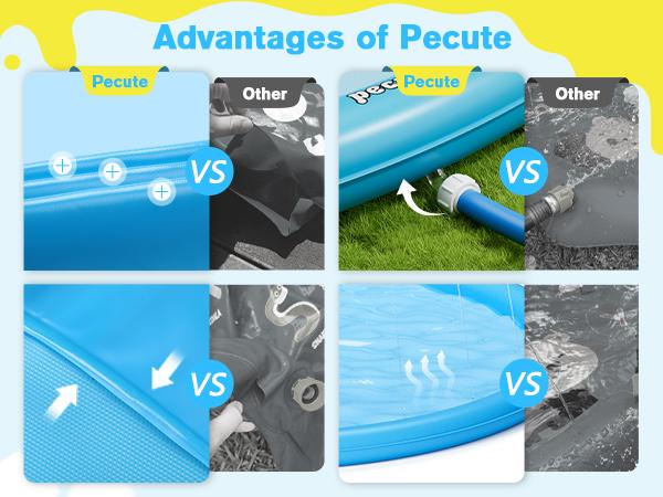 Pecute Dog Splash Pad Sprinkler Mat, Non-Slip Durable Thick PVC Backyard Water Play Mat for Dogs(without PVC pipe ), Portable Pet Wading Pool & Summer Outdoor Toy, dealsforyoudays,petlover,summer essential,summervibes Pecute Dog Splash Pad Sprinkler Mat, Non-Slip Durable Thick PVC Backyard Water Play Mat for Dogs(without PVC pipe ), Portable Pet Wading Pool & Summer Outdoor Toy, dealsforyoudays,petlover,summer essential,summervibes