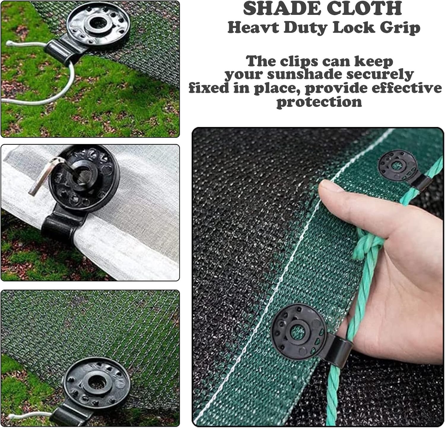 50 Piece Awning Fabric Heavy Duty Locking Clip, Reusable Windproof Awning Fixture Tarp Plastic Clip, Removable Garden Netting Awning Fabric Retaining Clip Clip