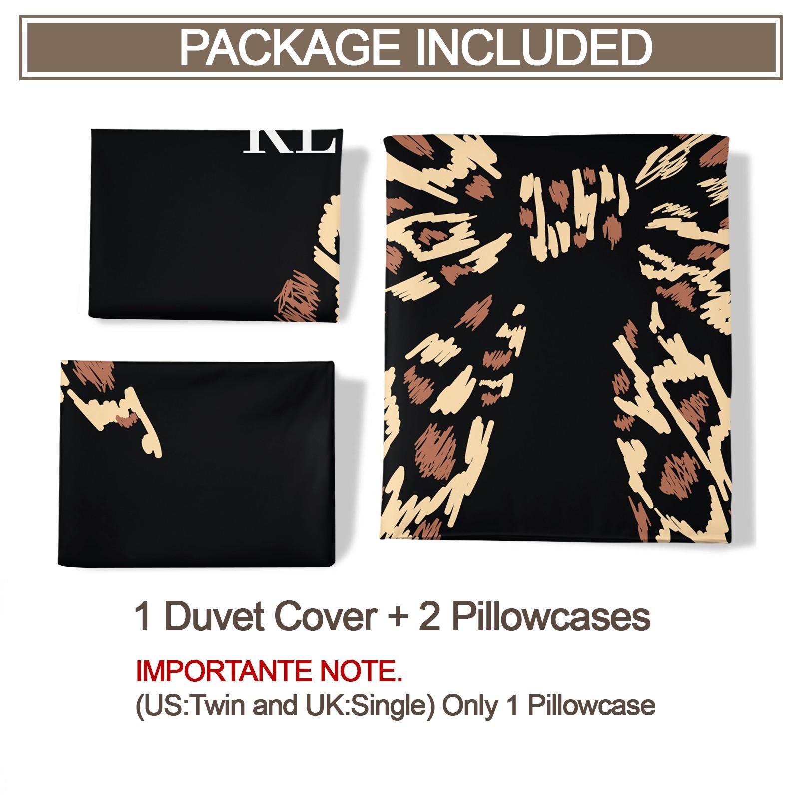 Leopard bow pattern duvet cover set, soft and durable bedding set, contains 1 duvet cover and 1 or 2 pillowcases, daily holiday birthday gift bedroom decoration for children and adults