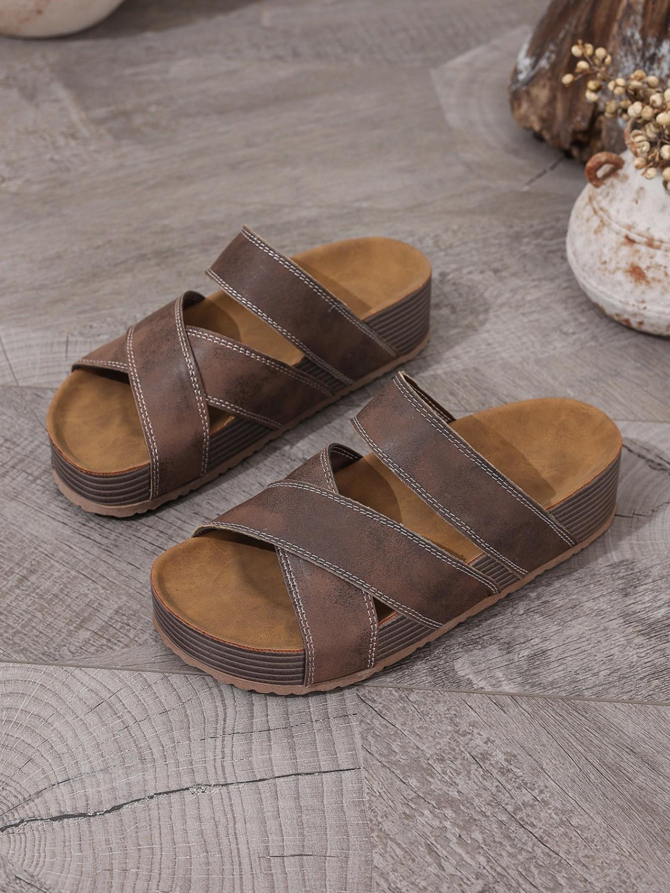 Unisex Thickened Wide Sandals, Dual Strap Design, Perfect for Dresses and Jeans, Versatile Summer Footwear, Ideal for Outdoor Activities, Strapy Sandal, Fashionable Sandals