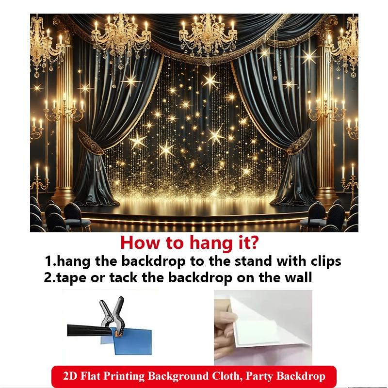 2D Flat Printing Backdrop Banner 1pc, Stage Decor, Indoor Backdrops With Vibrant Polyester Background Cloth for Family Party, Wedding, Birthday, Christmas, Thanksgiving, Room Decorations, Easy to Set Up, Reusable