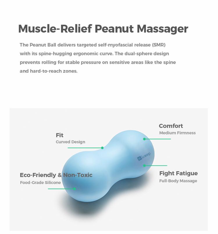 KEEP Peanut Massage Ball, Double Lacrosse Ball Massage Ball Therapy, Trigger Point Deep Tissue Exercise, Back Muscle Foam Roller for Myofascial Release, Body Care gym accessories