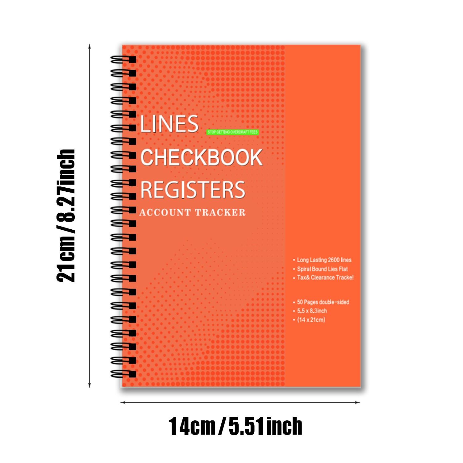 Lines Checkbook Register, 100 Pages, Thick Paper, 5.5x8.5 Inches, Accounting Journal for Small Businesses & Individuals, Track Accounts, Deposits, Expenses, Balances
