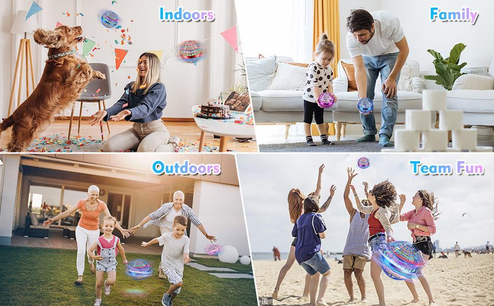 Galaxy Anti-Gravity Boomerang Ball with Hover Orb & LED Fly Spinners, Fun Indoor & Outdoor Toys for All Ages, Perfect for Kids Aged 6-12 & Teenagers