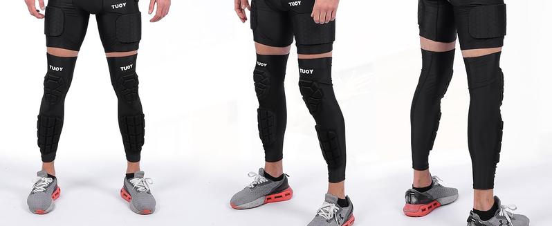 【new year】Padded Knee & Shin Guards Calf Pads Protector Compression Leg Sleeve Knee Brace for Football Basketball Volleyball Soccer Baseball for Youth Adult (1 Pair)