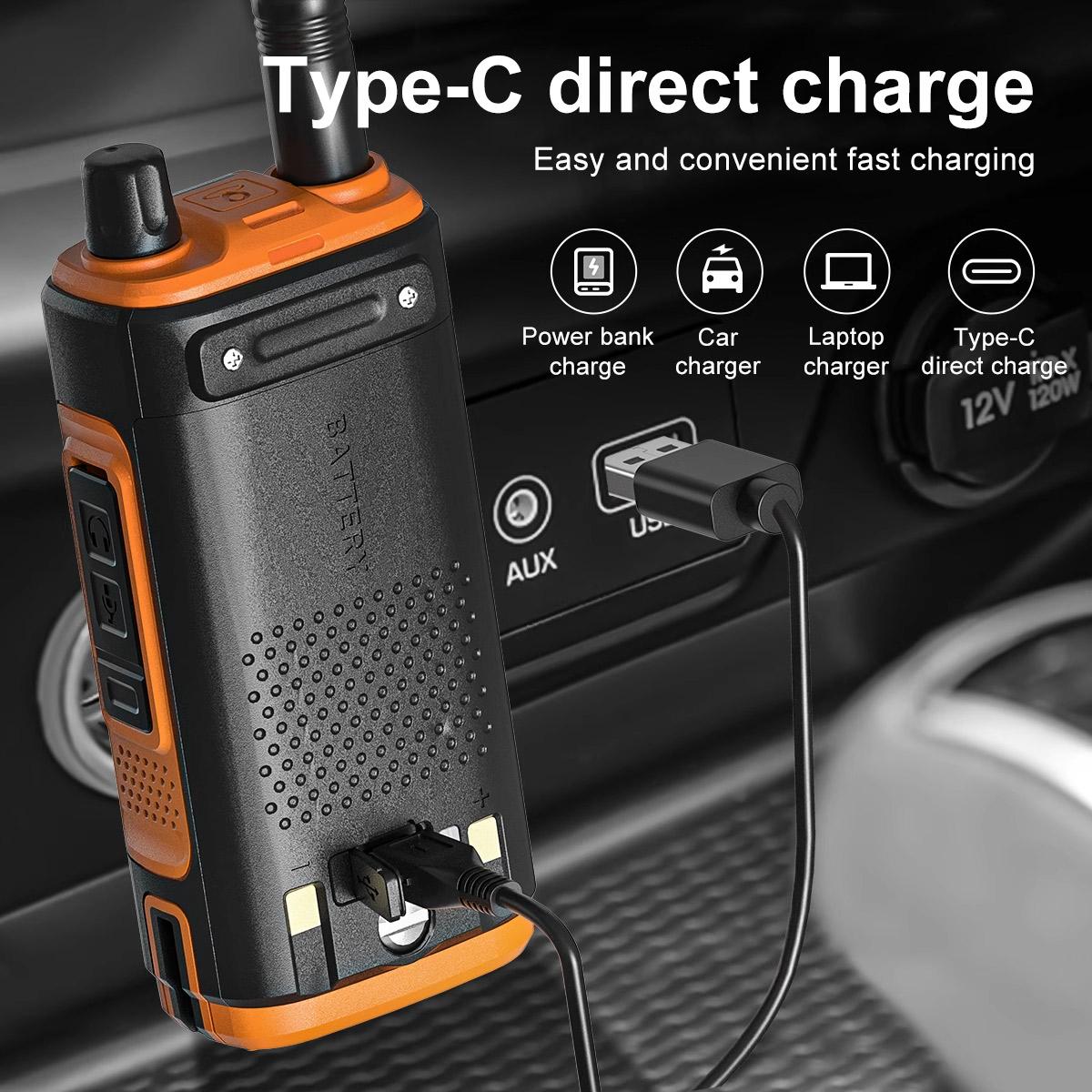BF UV-17Pro UHF/VHF dual band walkie talkie equipped with GPS positioning and USB-C portable charging 999 storage channels, long-distance communication radio equipment suitable for outdoor exploration, outdoor camping, high-quality communication equipment