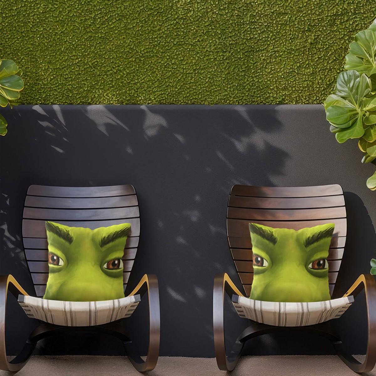 Shrek Pattern Pillow, 1 Piece Includes Pillow Core, Soft And Durable, Suitable For Children And Adults, Daily Holiday Birthday Gift, Bedroom Decoration For Bed, Sofa, Car