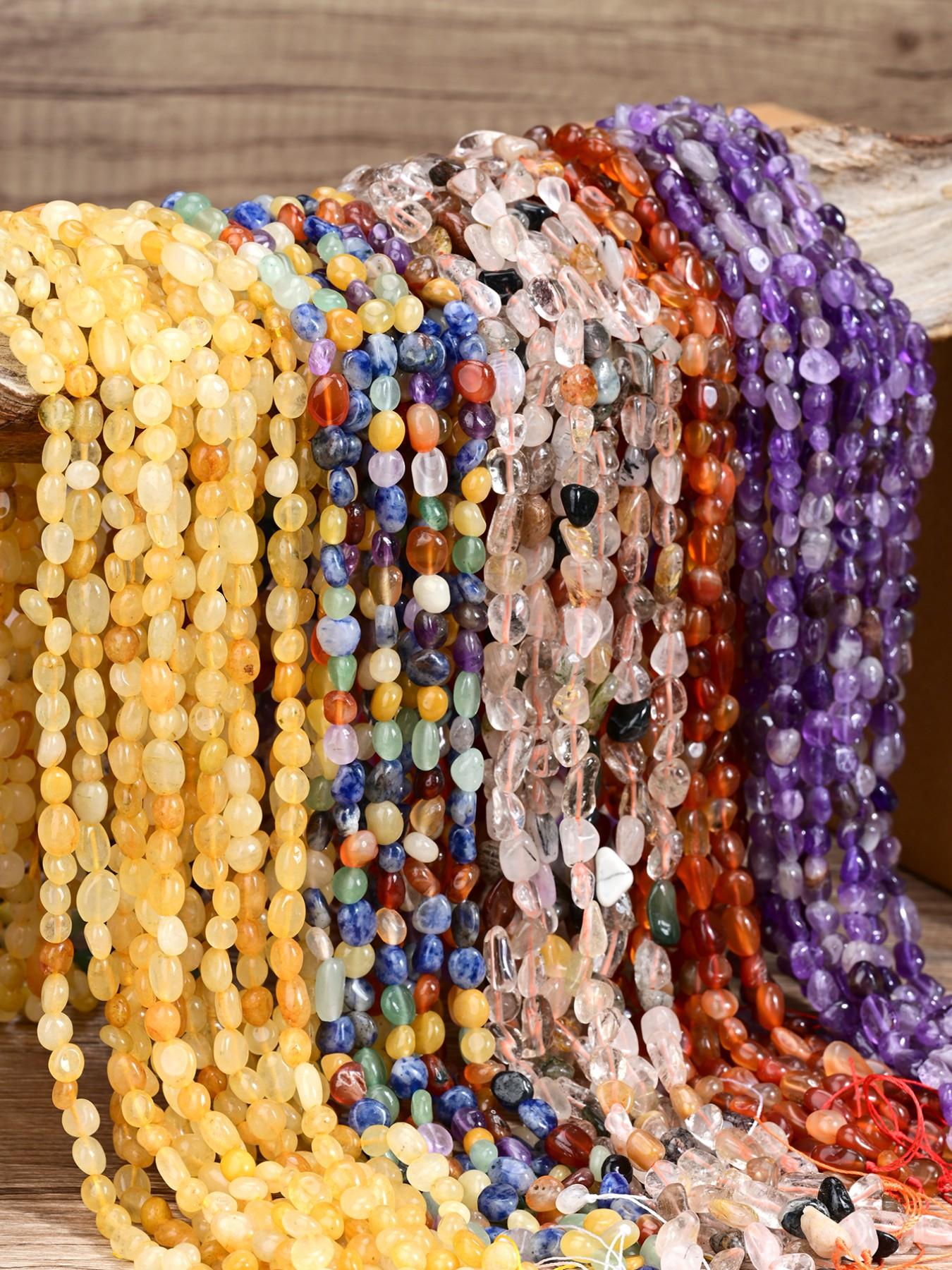 40 cm Natural Citrine Carnelian Amethyst Mixed Crystal Beads, Irregular Loose Beads for Jewelry Making, Handmade Bracelet Necklace Additions, 6x8mm Beads