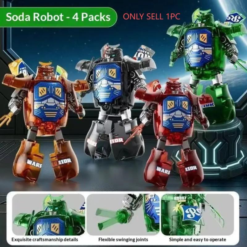 Clearance! 2026 Trendy Kids Toy Transforming Soda Warrior Can Cola Drink Bottle Robot Boy Educational Toy
