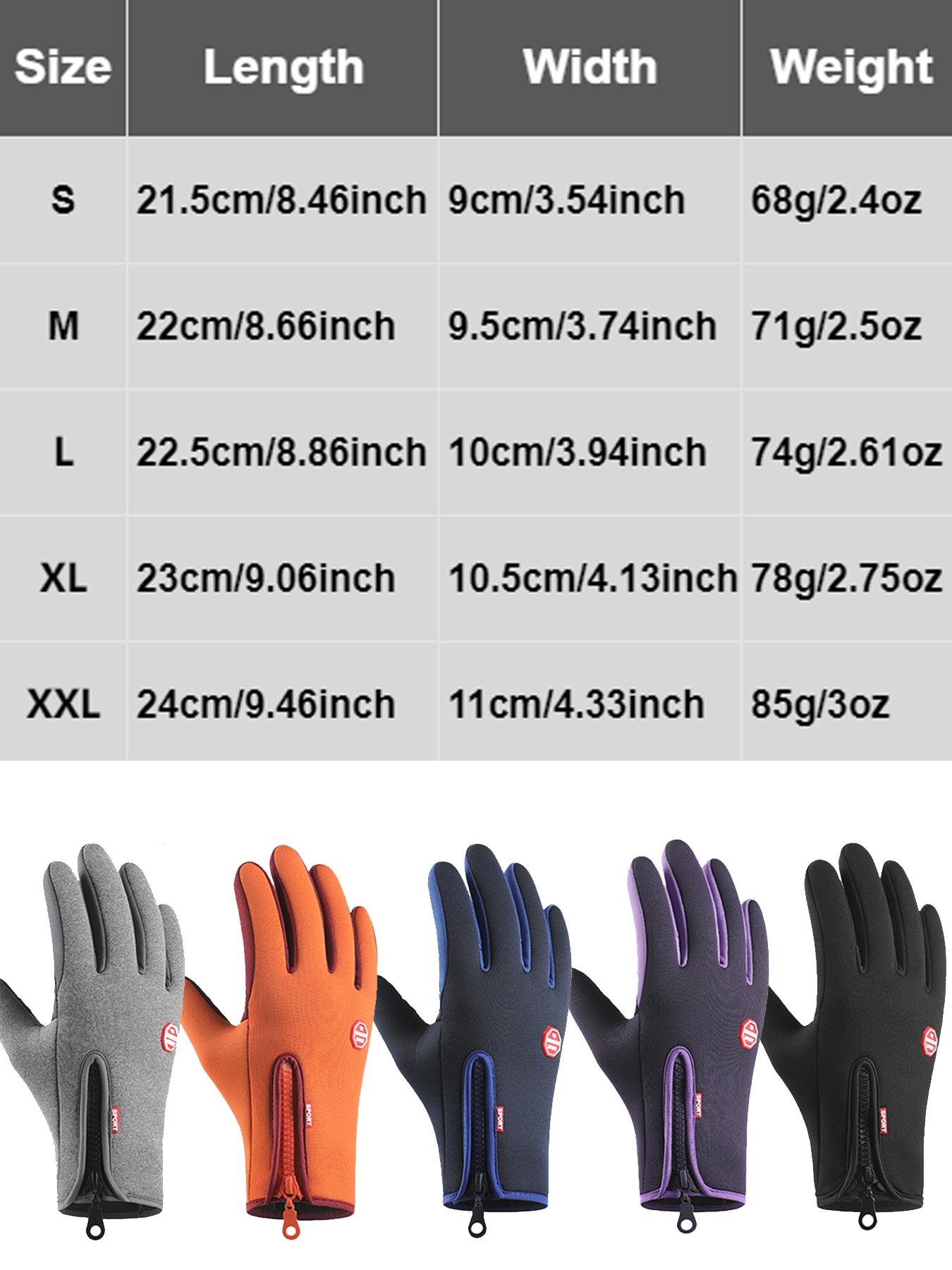 Spring Autumn Outdoor Sports Fleece Lined Cycling Gloves Waterproof Touchscreen Mountaineering Gloves Zipper Gloves Outdoor Activity Gloves
