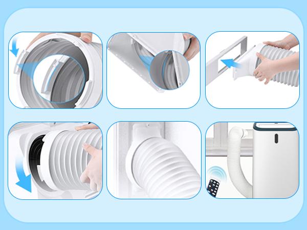 COWSAR 12000BTU-14000BTU Portable Air Conditioner,Portable AC Unit for Room Cools up to 550 Sq.ft-700 Sq.ft, 3 in 1 Air Conditioner Portable with Cooling& Dehumidifier&Fan,Remote Control,24Hrs Timer,3 Fan Speed