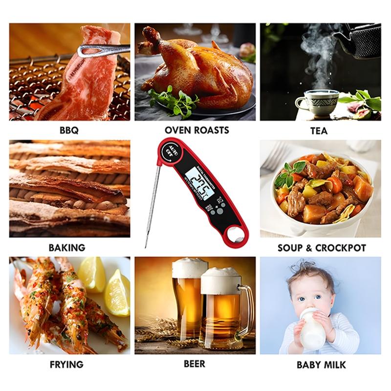 Digital Meat Thermometer, 1 Count Waterproof Food Thermometer, Instant Read Kitchen Thermometer for Dining Room Barbecue Home, Digital Cooking Thermometer